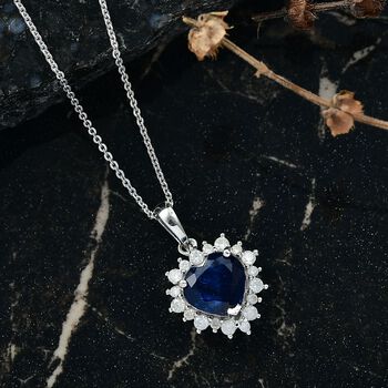 D'Joy AA Kaschmir-Kyanit, Moissanit Schmuckset ca. 45 cm 925 Silber rhodiniert ca. 3,63 ct.