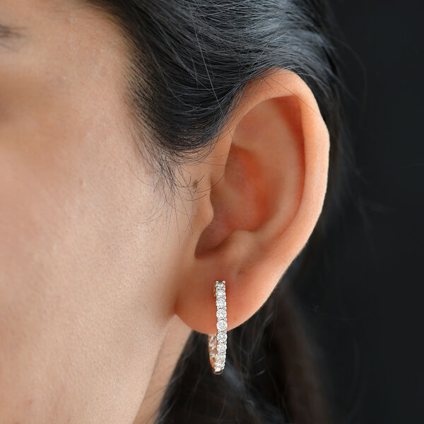 LUXURIANT VS-EF Labor Diamant Ohrringe, 925 Silber 750 Roségold Vermeil - 1,98 ct. image number 2