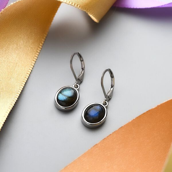 Labradorit Ohrringe  Edelstahl ca. 6,56 ct. image number 2