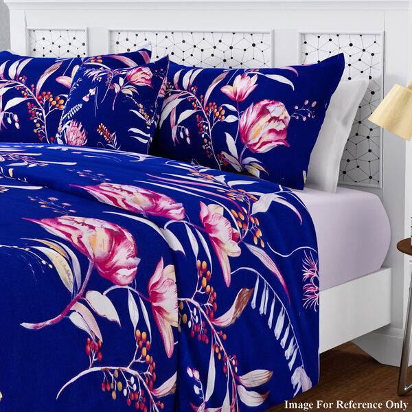 3er-Set: Bettbezug 135x200 cm, 2mal Kissenbez&uuml;ge 80x80 cm und 40x80 cm, Dunkelblau image number 1