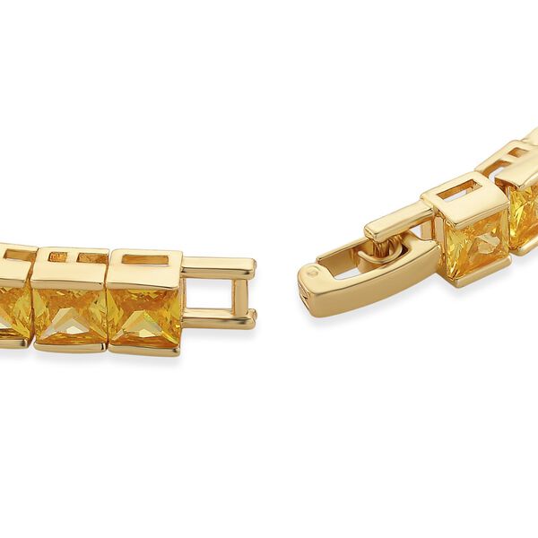 Gelber kubisches Zirkonia Armband ca. 18 cm, verlängerung , Goldfarben image number 4