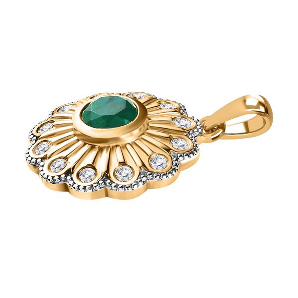 Smaragd Triplett Quarz und Zirkon Anhänger - 1,80 ct. image number 4