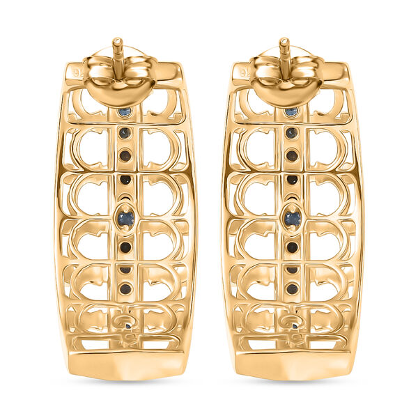 GP Royal Art D&eacute;co Kollektion- Kanchanaburi blauer Saphir Ring und halbe Creolen image number 14