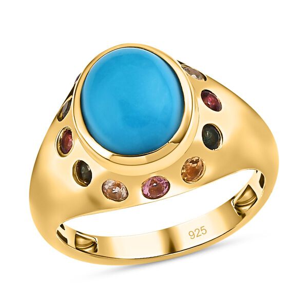 AA Sleeping Beauty T&uuml;rkis und Mehrfach-Turmalin-Ring - 3 ct. image number 4