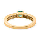 AAA Smaragd und weißer Zirkon-Ring, 925 Silber vergoldet  ca. 0,55 ct image number 5