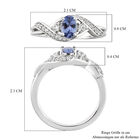 Tansanit und weißer Zirkon-Ring, 925 Silber platiniert  ca. 0,67 ct image number 6