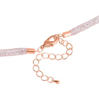 Wei&szlig;er Kristall Halskette ca. 75 cm Reines Messing