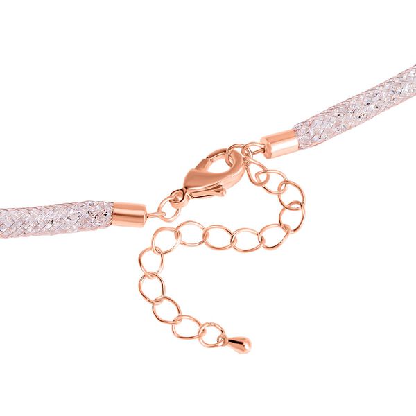 Weißer Kristall Halskette ca. 75 cm Reines Messing image number 3