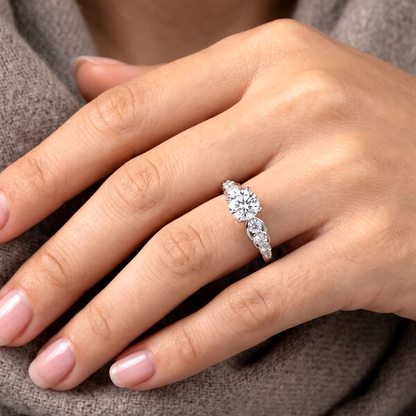 LUXURIANT DIAMOND - Lab Grown Diamant VS-EF SGL zertifiziert Ring 925 Silber Rhodiniert (Gr&ouml;&szlig;e 17.00) ca. 1.00 ct image number 2