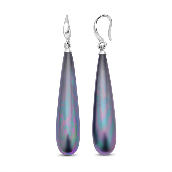Tahiti Muschelkernperle Ohrringe 925 Silber rhodiniert image number 0
