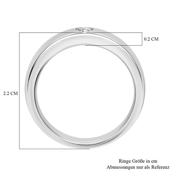 LUXURIANT VS EF Labor Diamant Ring, 925 Silber platiniert - 0,15 ct. image number 3