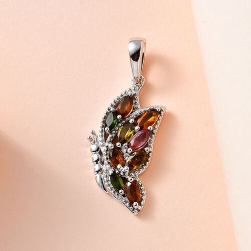 Natürlicher, mehrfarbiger Turmalin-Anhänger - 1,12 ct. image number 1