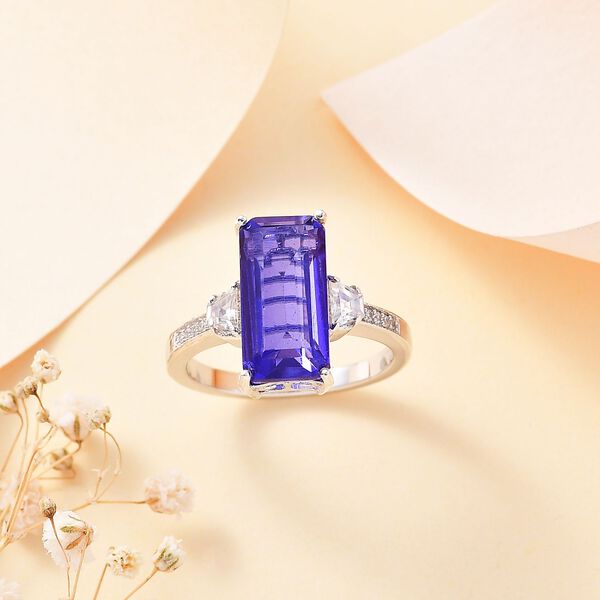 Tansanit-Farbe Quarz und Zirkon Ring - 4,75 ct. image number 2
