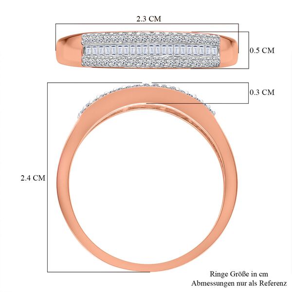 LUXURIANT SI-GH Labor Diamant Ring, 925 Silber 750 Ros&eacute;gold Vermeil - 0,25 ct. image number 5