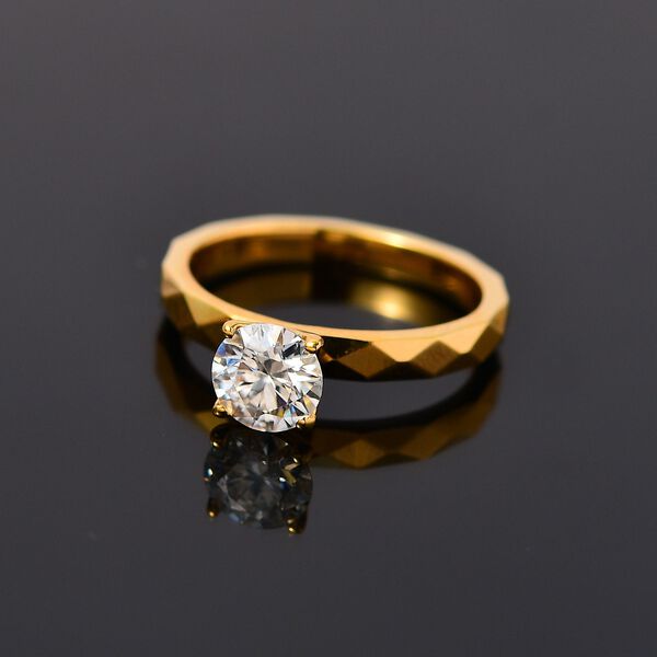 Moissanit Ring, 925 Silber mit Gelbgold Vermeil - 0,91 ct. image number 2