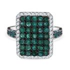 AA Kagem Sambischer Smaragd Ring 925 Silber rhodiniert (Größe 17.00) ca. 2,19 ct