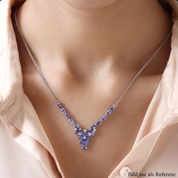 Tansanit-Collier,ca. 45 cm, 925 Silber platiniert ca. 4.21 ct image number 2
