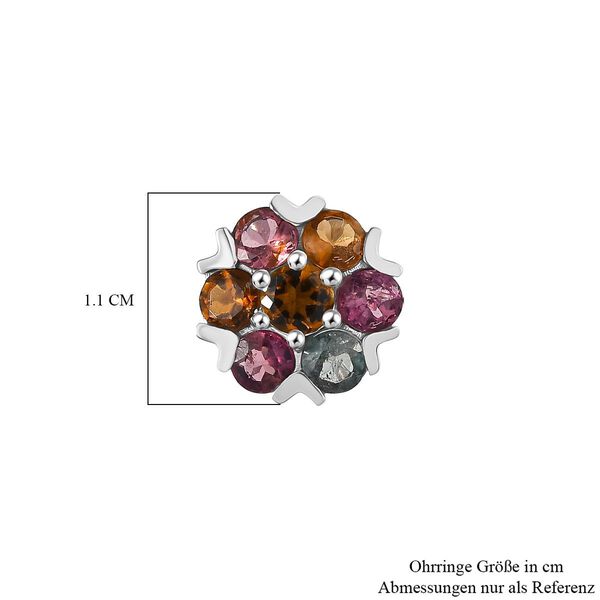 D'Joy Multi-Turmalin floraler Ring und Ohrringe image number 12