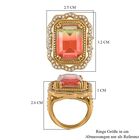 Kristall, Weißer Zirkonia Ring, Reiner Edelstahl vergoldet, (Größe 16.00) image number 6