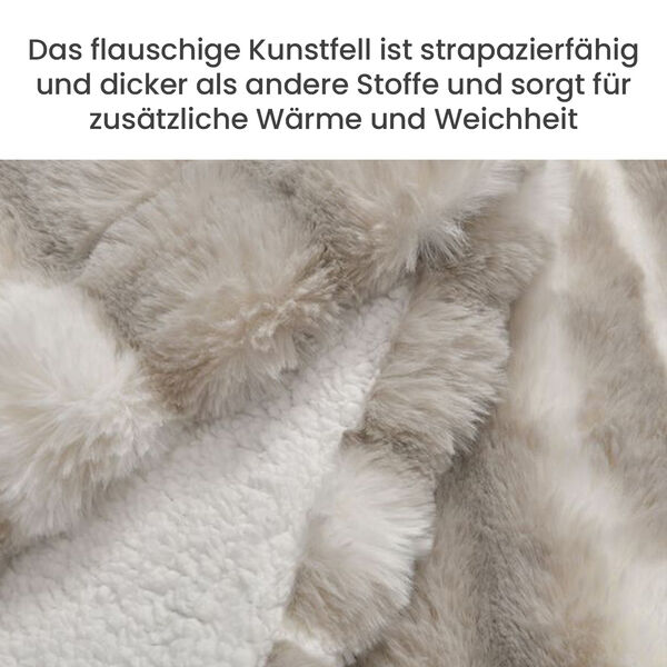 Deluxe Weiche Doppelseitige Kunstfell-Decke, 150x200cm, grau image number 4