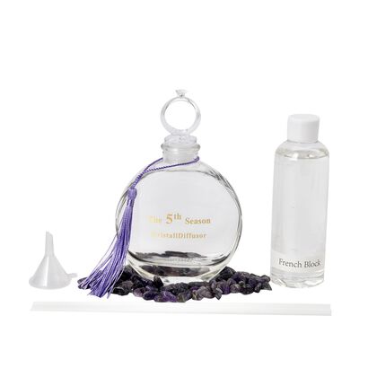 The 5th Season: Aromatherapie Raumduft in Geschenkbox mit echten Edelsteinen, 100ml, Amethyst