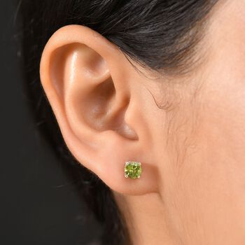 Nat&uuml;rliche Peridot Ohrringe, 925 Silber rhodiniert - 1,30 ct.