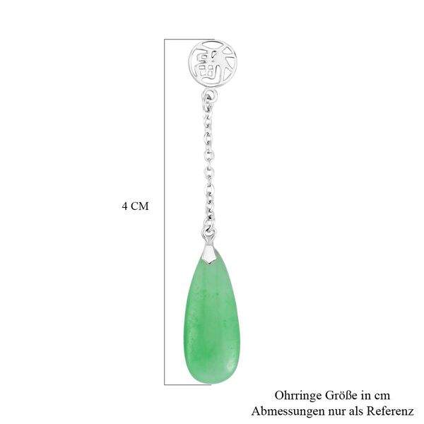 Gr&uuml;ne Jade Ohrringe 925 Silber rhodiniert ca. 10.00 ct image number 5