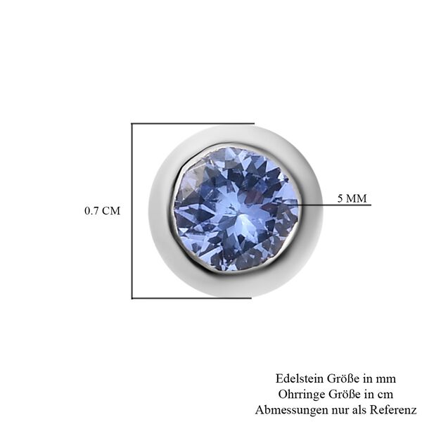 Tansanit Ohrstecker 925 Silber platiniert ca. 0,81 ct image number 6