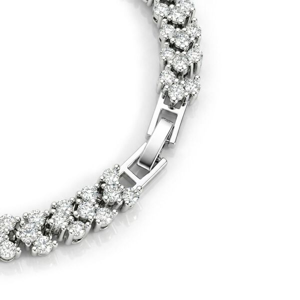 Wei&szlig;er Zirkonia Armband ca. 19 cm Nickelfreies Messing, Silberfarben image number 3
