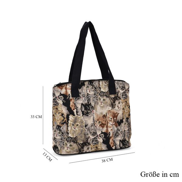 Vielseitige Tragetasche mit Kätzchen-Muster, 38x13x33cm image number 7