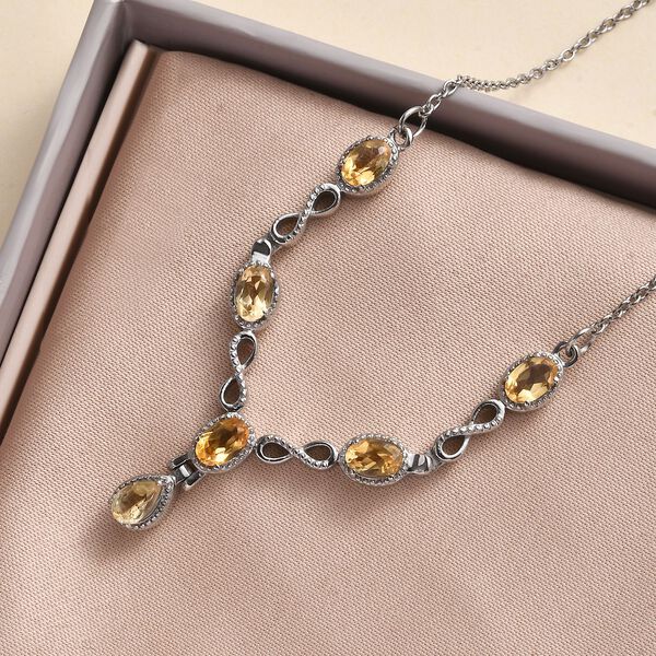 Citrin Halskette ca. 45 cm Edelstahl ca. 2.41 ct image number 2