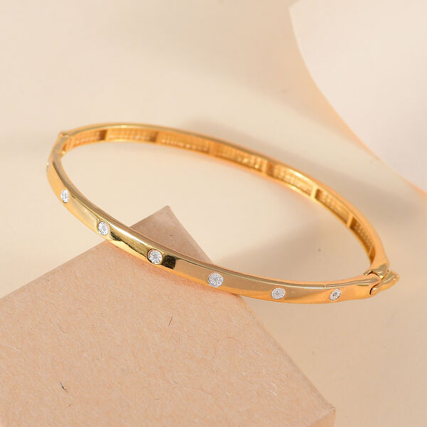 Armreif mit Diamantakzenten in Goldton, 19 cm image number 2