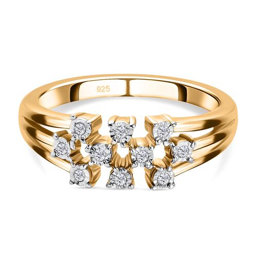 Diamant Ring 925 Silber vergoldet  ca. 0,05 ct image number 0