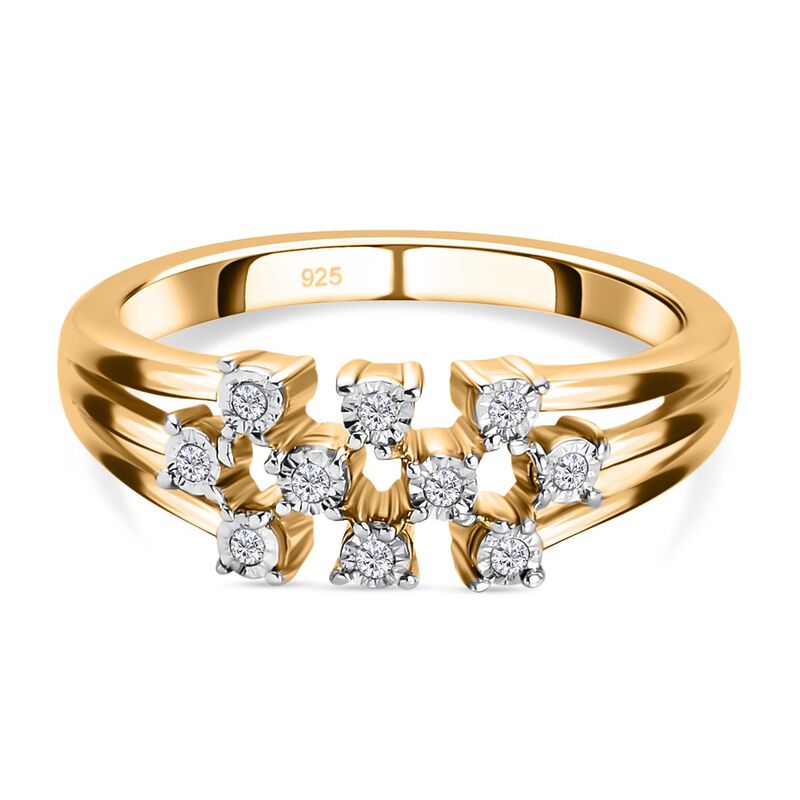 Diamant Ring 925 Silber vergoldet  ca. 0,05 ct image number 0