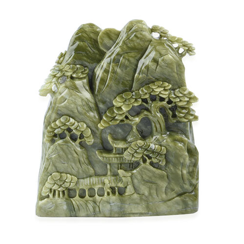 Edelsteinfigur aus Serpentin, Grün image number 0