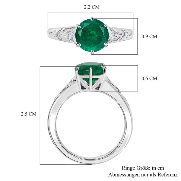 RHAPSODY AAAA Kagem sambischer Smaragd und VS Diamant Ring in 950 Platin - 2,13 ct. image number 7
