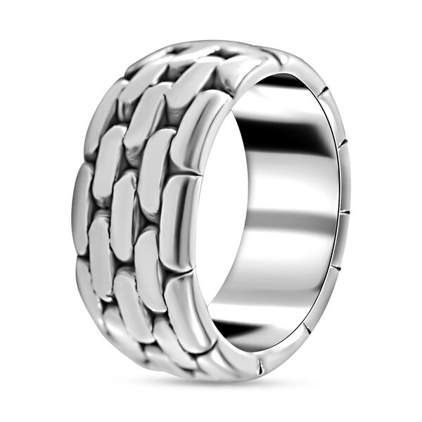 Silberhauch Kollektion - Elektroform strukturierter Bandring image number 4