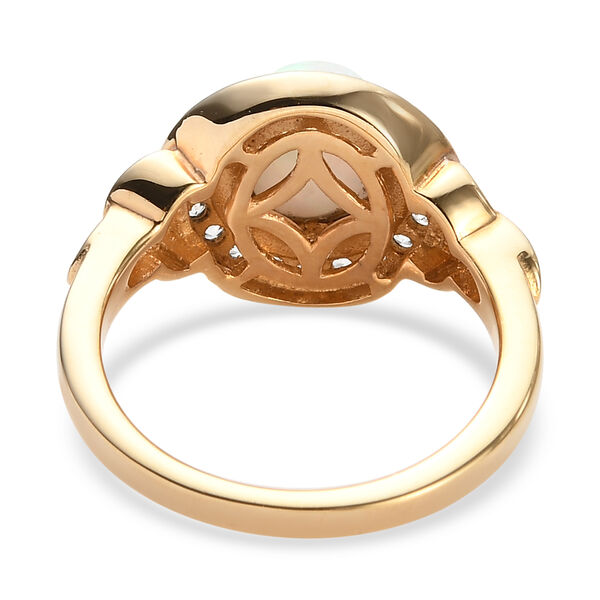 Nat&uuml;rlicher, &auml;thiopischer Opal und Zirkon-Ring, 925 Silber Gelbgold Vermeil  ca. 1,41 ct image number 5