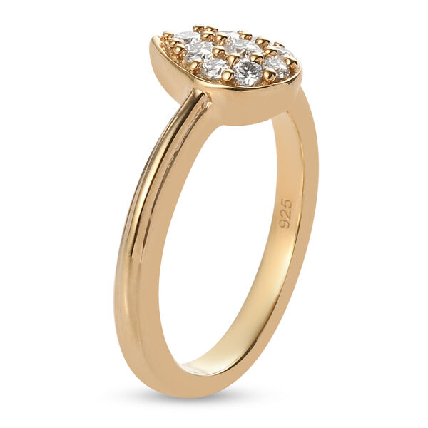 Moissanit Ring 925 Silber vergoldet  ca. 0,28 ct image number 5