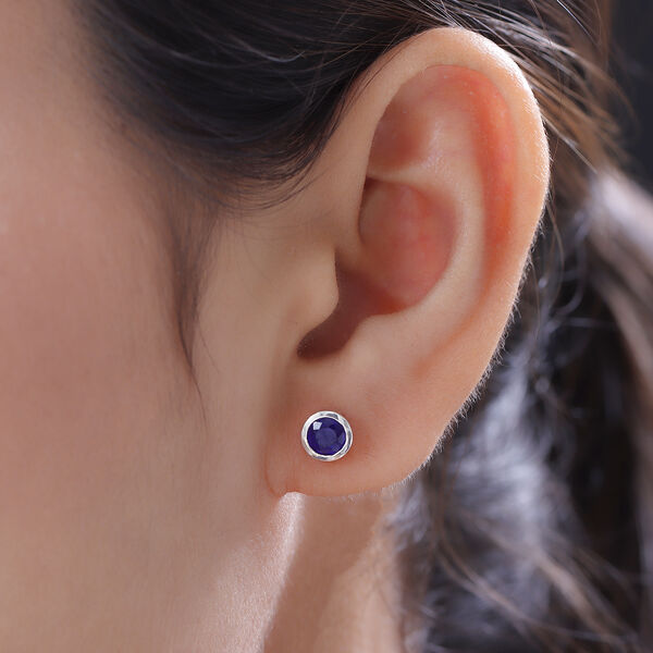 AA tansanische, blaue Spinell-Ohrringe, 925 Silber platiniert ca. 1,25 ct image number 3