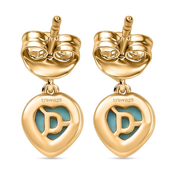 D'Joy Sleeping Beauty Türkis, Blauer Apatit Ohrringe 925 Silber 750 Gelb Vergoldet ca. 0.91 ct image number 5