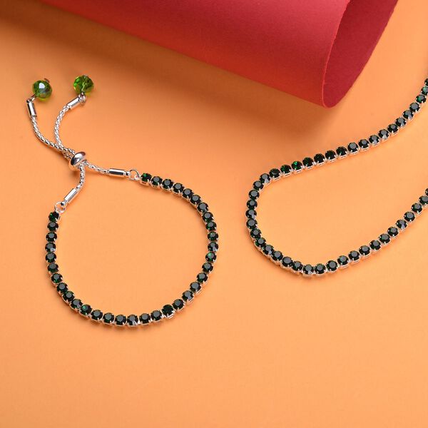 Gr&uuml;ne Kristall-Halskette mit Armband - 16,10 ct. image number 2