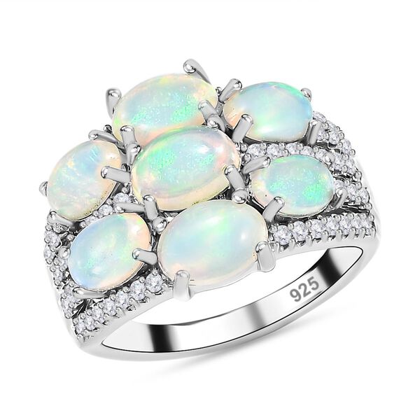 Nat&uuml;rlicher, &auml;thiopischer Welo Opal Ring, 925 Silber platiniert (Gr&ouml;&szlig;e 19.00) ca. 3.44 ct image number 4