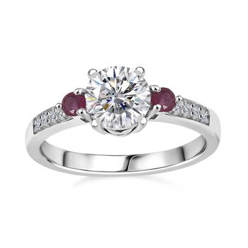 Moissanit und afrikanischer Rubin-Ring - 1,30 ct.