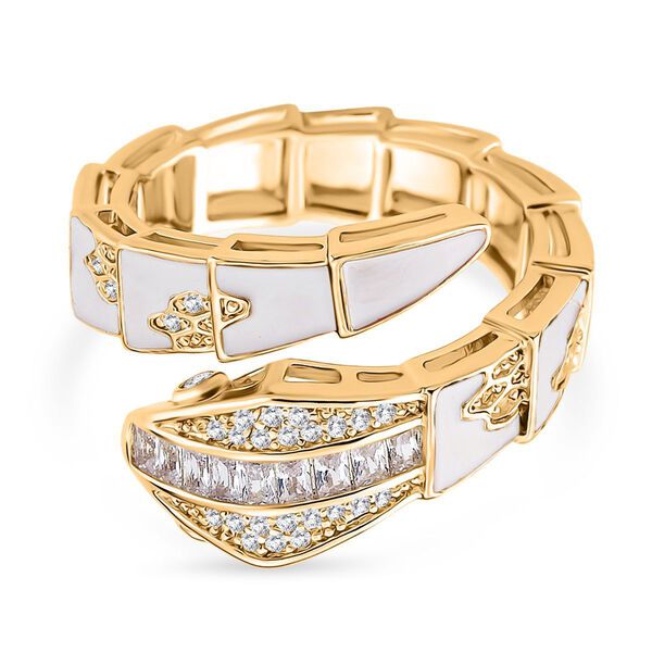 Weißer Zirkonia Ring Nickelfreies Messing emailliert (Größe 16.00) image number 0