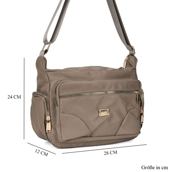 Stylische Umhängetasche mit verstellbarem Gurt und RFID-Schutz, Beige image number 6