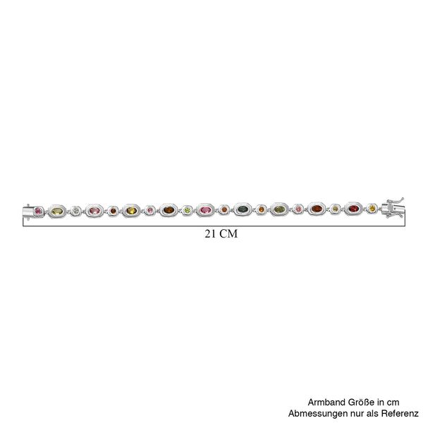 Mehrfarbig-Turmalin Armband ca. 20 cm 925 Silber rhodiniert ca. 5,18 ct. image number 5