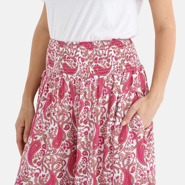 Gesmokte Taillen-Culottes mit Paisleymuster, Einheitsgr&ouml;&szlig;e, Rosa image number 5