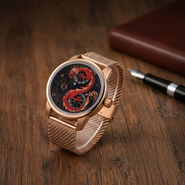 WILLIAM HUNT LIMITIERTE EDITION - Drachen Uhr Seiko Automatik Uhrwerk, 21 Jeweils, Saphir Mineralglas, 5 ATM Wasserdicht, 316L Edelstahl image number 2