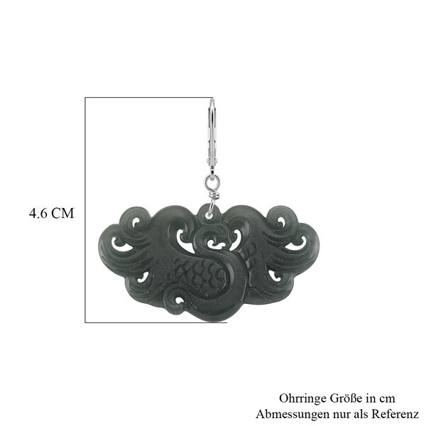 D'Joy Nat&uuml;rlicher Olmek Jadeit Ohrringe 925 Silber Rhodiniert ca. 40.00 ct image number 5